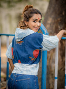 Prathaa Bawra Blouse 100% Handloom Cotton Top in Dabu Handblock Print