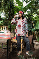 Prathaa Ink Blot Bindi 100% Handloom Cotton Puthai Women Shirt