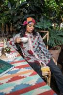 Prathaa Ink Blot Bindi 100% Handloom Cotton Puthai Women Shirt