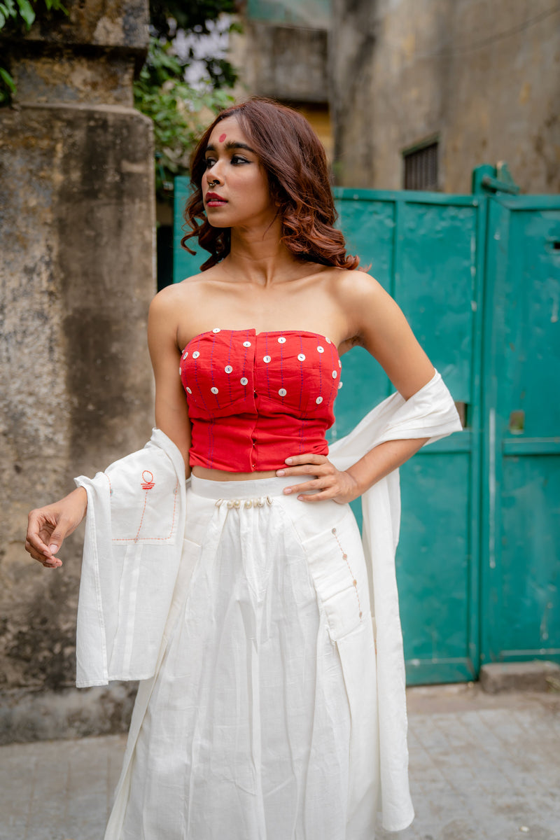 Shvet Handloom Cotton Stylish Corset Top