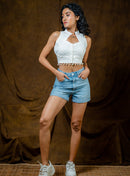 SHVET- IN-CUT BLOUSE | Handloom Blouse and Top | Prathaa