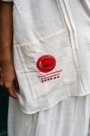 Prathaa Handloom Cotton Shvet Kaftan in White