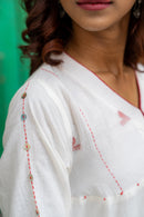 Shvet A-line Panelled Handloom Cotton Dress