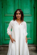 Shvet A-line Panelled Handloom Cotton Dress