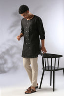 hemp kurta black