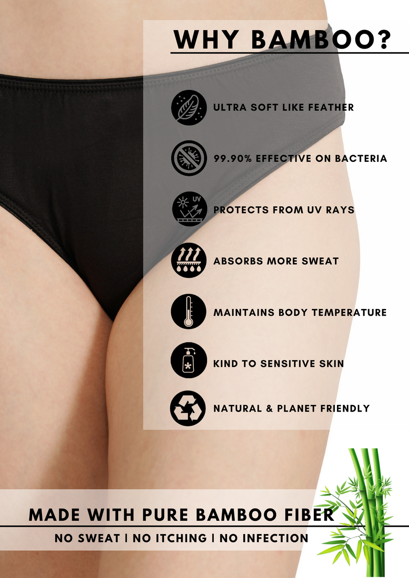 Bamboology Anti-Bacterial Bamboo Fabric Low Waist Underwear (Pack Of 2)