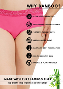 Bamboology Anti-Bacterial Bamboo Fabric Lace Panty Set (Pack Of 3)