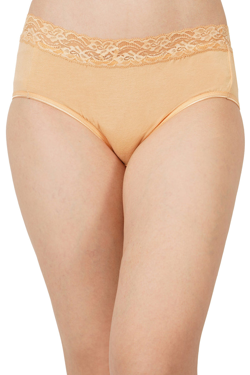 Bamboology Anti-Bacterial Bamboo Fabric Lace Panty Set (Pack Of 3)