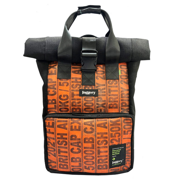 Jaggery Serially Circular Benji Roll Top Backpack in Ex-British Cargo Belts