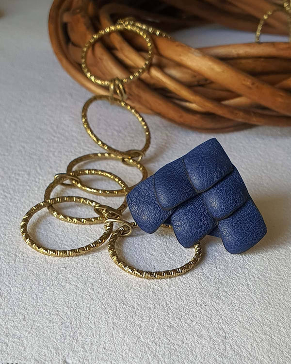 Noupelle  Bug Blue Upcycled Leather Ring