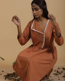 Handcrafted Burn So Bright Handspun and Handwoven cotton Dress