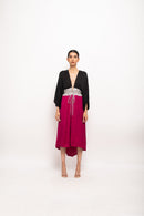 Neora by Nehal Chopra Bemberg Modal Silk Black-Grey-Wine High Low Cape