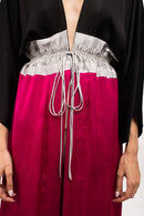 Neora by Nehal Chopra Bemberg Modal Silk Black-Grey-Wine High Low Cape