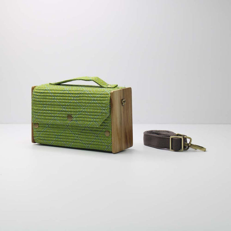 Lukka Chuppi  Classy Looking Geometric Green Box Sling Bag