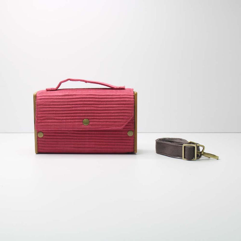 Lukka Chuppi  Simple and Sturdy Solid Pink Box Sling Bag