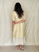 Handcrafted and Ethically made Puff sleeved wide notch collar tissue jacket with a belt