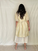 Handcrafted and Ethically made Puff sleeved wide notch collar tissue jacket with a belt