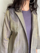 Handcrafted and Ethically made Puff sleeved wide notch collar tissue jacket with a belt