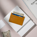 Whitefire Vegan Leather Card Case in Amber Yellow