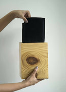 Hohmgrain Home Décor Light Brown Canadian Pine Wood Handcrafted 8" CUBE PLANTER