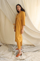 Ethically made Boxy fit Cotton Linen jacket with Fabric Manipulation Pleating Detailss. front tie  and hand embroidery