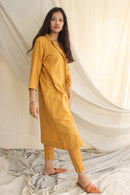 Ethically made Boxy fit Cotton Linen jacket with Fabric Manipulation Pleating Detailss. front tie  and hand embroidery