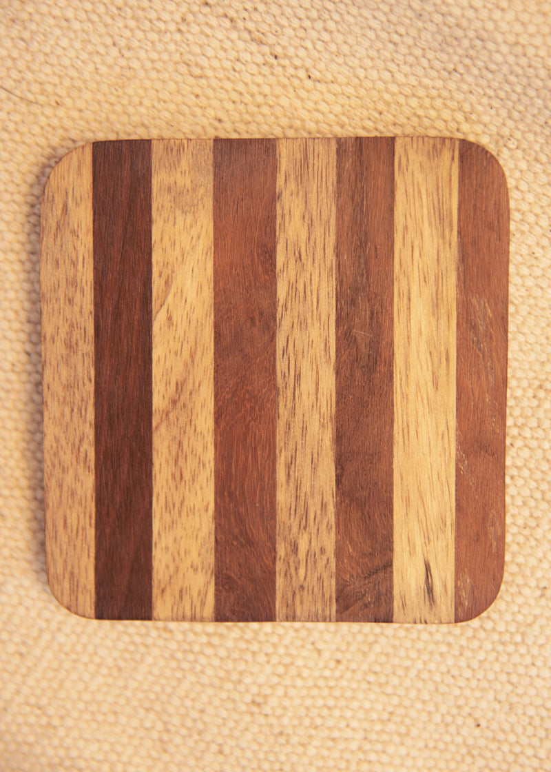 Hohmgrain Home Décor Two Toned Wooden Coaster Set with Holder