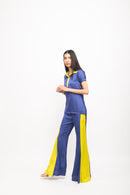 Neora by Nehal Chopra Bemberg Modal Silk Blue-Neon Co-ord Set
