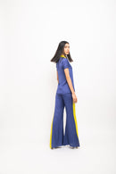 Neora by Nehal Chopra Bemberg Modal Silk Blue-Neon Co-ord Set