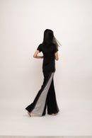 Neora by Nehal Chopra Bemberg Modal Silk Black-Grey Co-ord Set