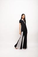 Neora by Nehal Chopra Bemberg Modal Silk Black-Grey Co-ord Set