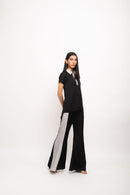 Neora by Nehal Chopra Bemberg Modal Silk Black-Grey Co-ord Set