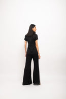 Neora by Nehal Chopra Bemberg Modal Silk Black-Grey Co-ord Set