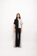 Neora by Nehal Chopra Bemberg Modal Silk Black-Grey Half and Half Set