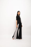 Neora by Nehal Chopra Bemberg Modal Silk Black-Grey Half and Half Set