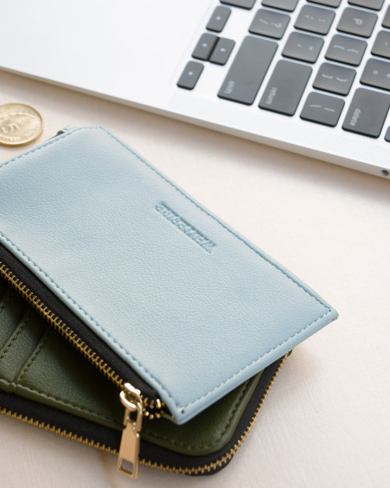 Whitefire Vegan Leather Skyler Card Wallet in Sky Blue