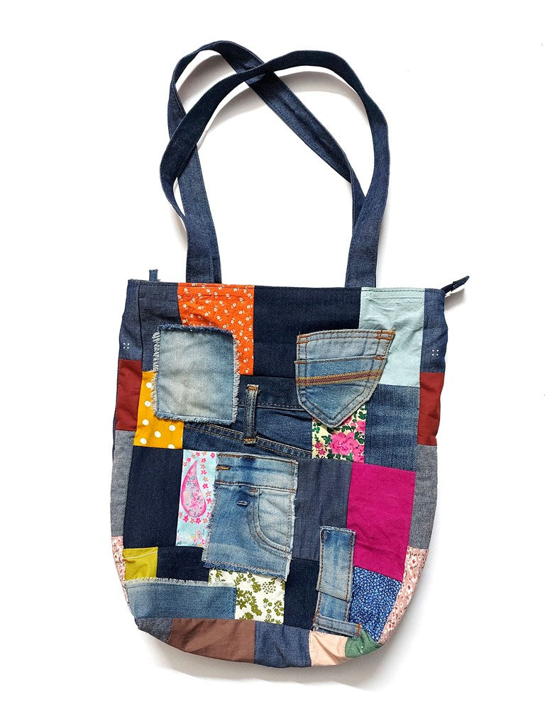 Use Me Works Colorful Grid Tote Bag