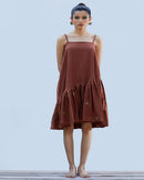 Shibui  Handcrafted Red Wood Khadi Dress