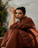 Shibui  Handcrafted Mangrove Khadi Dress - Cinnamon