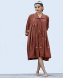Shibui  Handcrafted Mangrove Khadi Dress - Cinnamon