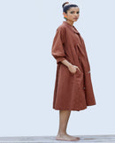 Shibui  Handcrafted Mangrove Khadi Dress - Cinnamon