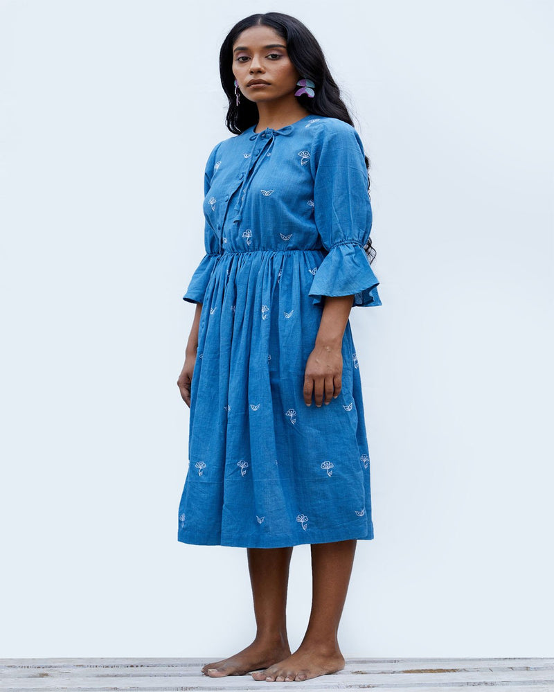 Shibui  Ethically Made Margret Khadi Dress- Indigo