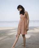Handcrafted "Tangerine" handloom linen dress