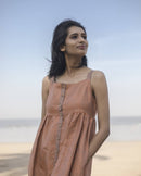 Handcrafted "Tangerine" handloom linen dress