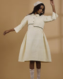 Handcrafted Covered in Daisies Handspun and Handwoven cotton Dress