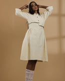 Handcrafted Covered in Daisies Handspun and Handwoven cotton Dress