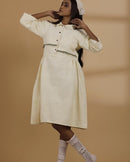 Handcrafted Covered in Daisies Handspun and Handwoven cotton Dress