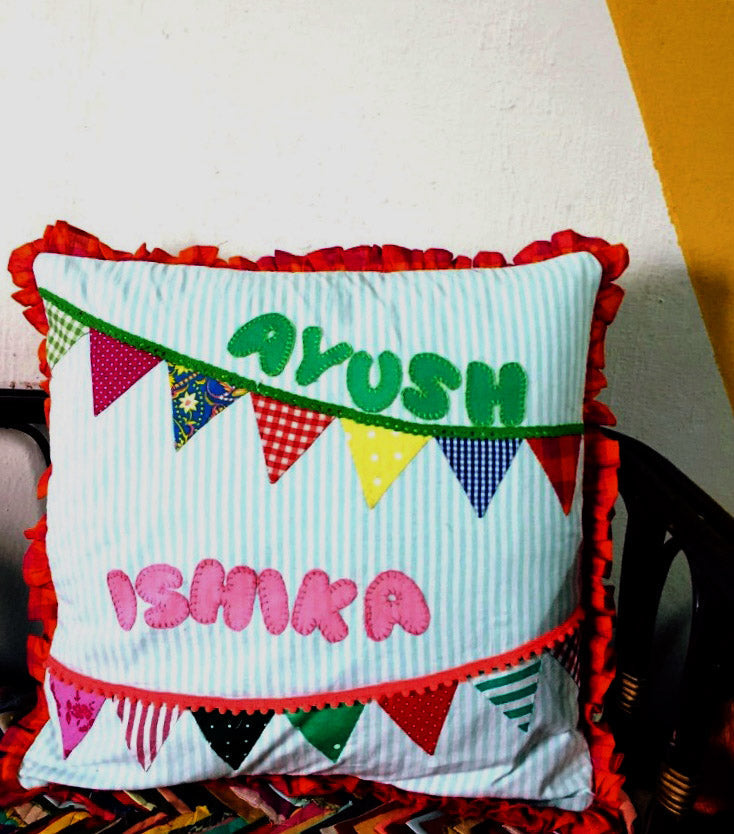 Use Me Works Customizable Name Applique Cushions