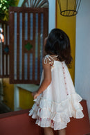 SHVET KIDS- Frill top | Jamdani Fabric | Handloom Cotton | Prathaa