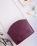 Whitefire Vegan Leather Dome Sling Bag in Ruby Red
